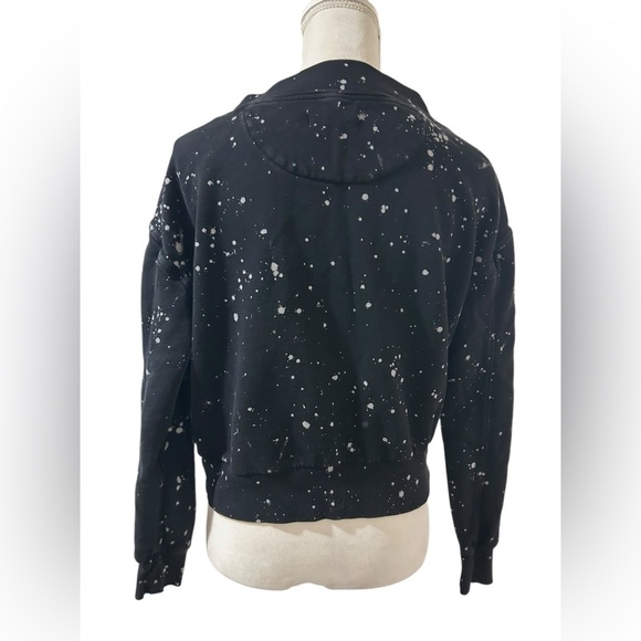 Anthropologie Pilcro Elayna Sweatshirt Splattered Paint Black White Crewneck - Picture 5 of 8